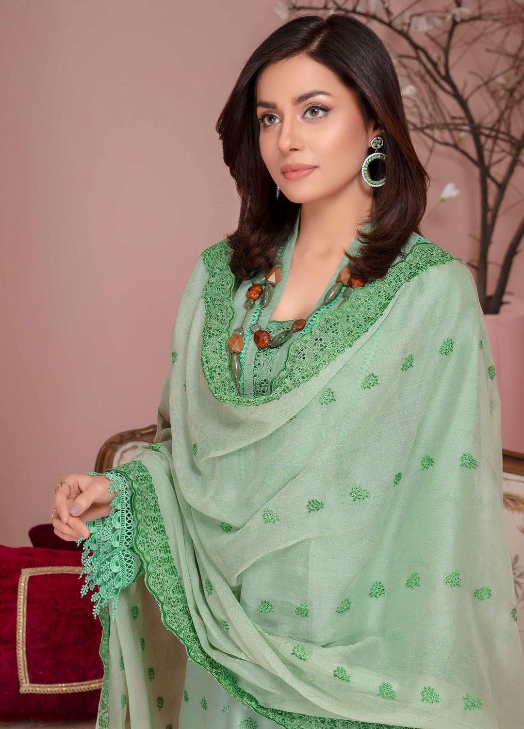 Bareeze By Aalaya Embroidered Lawn Suits Unstitched 3 Piece ALY23-B4 D-08 - Summer Collection