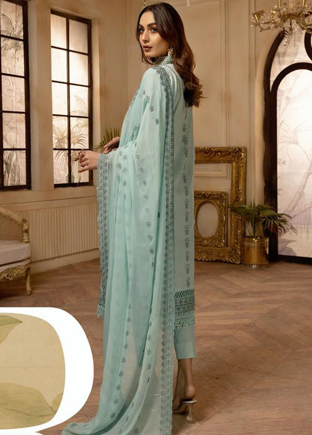 Bareeze By Aalaya Embroidered Lawn Suits Unstitched 3 Piece ALY23B-V3 D-1 - Luxury Summer Collection