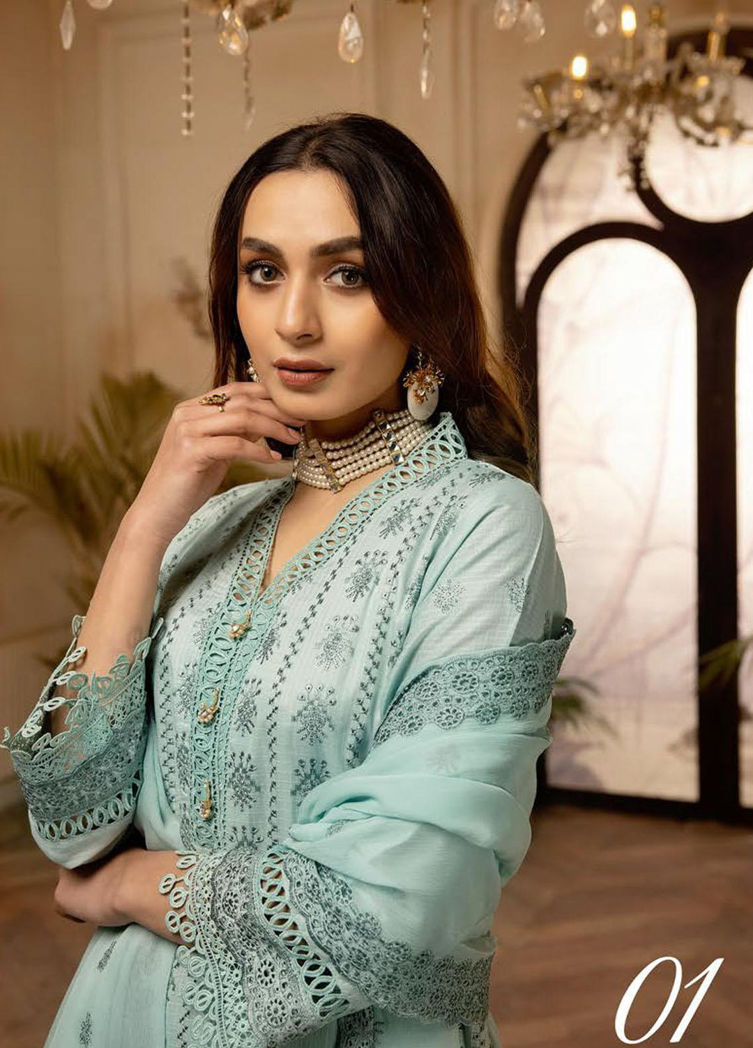 Bareeze By Aalaya Embroidered Lawn Suits Unstitched 3 Piece ALY23B-V3 D-1 - Luxury Summer Collection