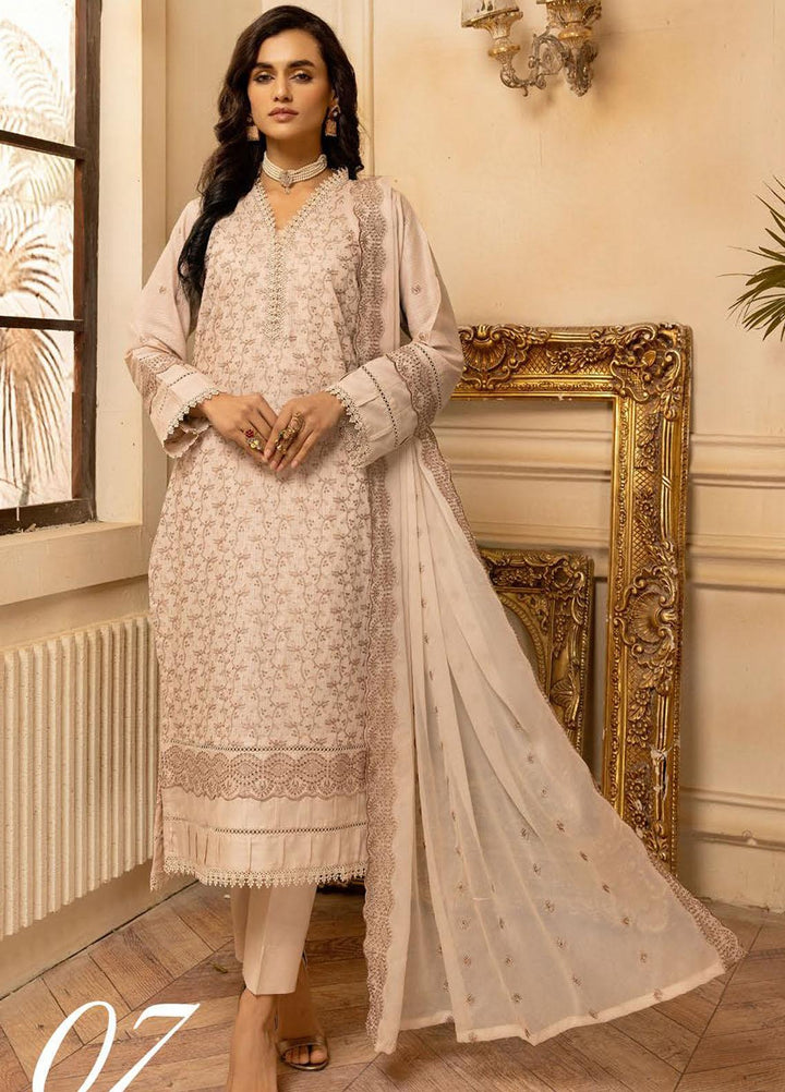 Bareeze By Aalaya Embroidered Lawn Suits Unstitched 3 Piece ALY23B-V3 D-7 - Luxury Summer Collection