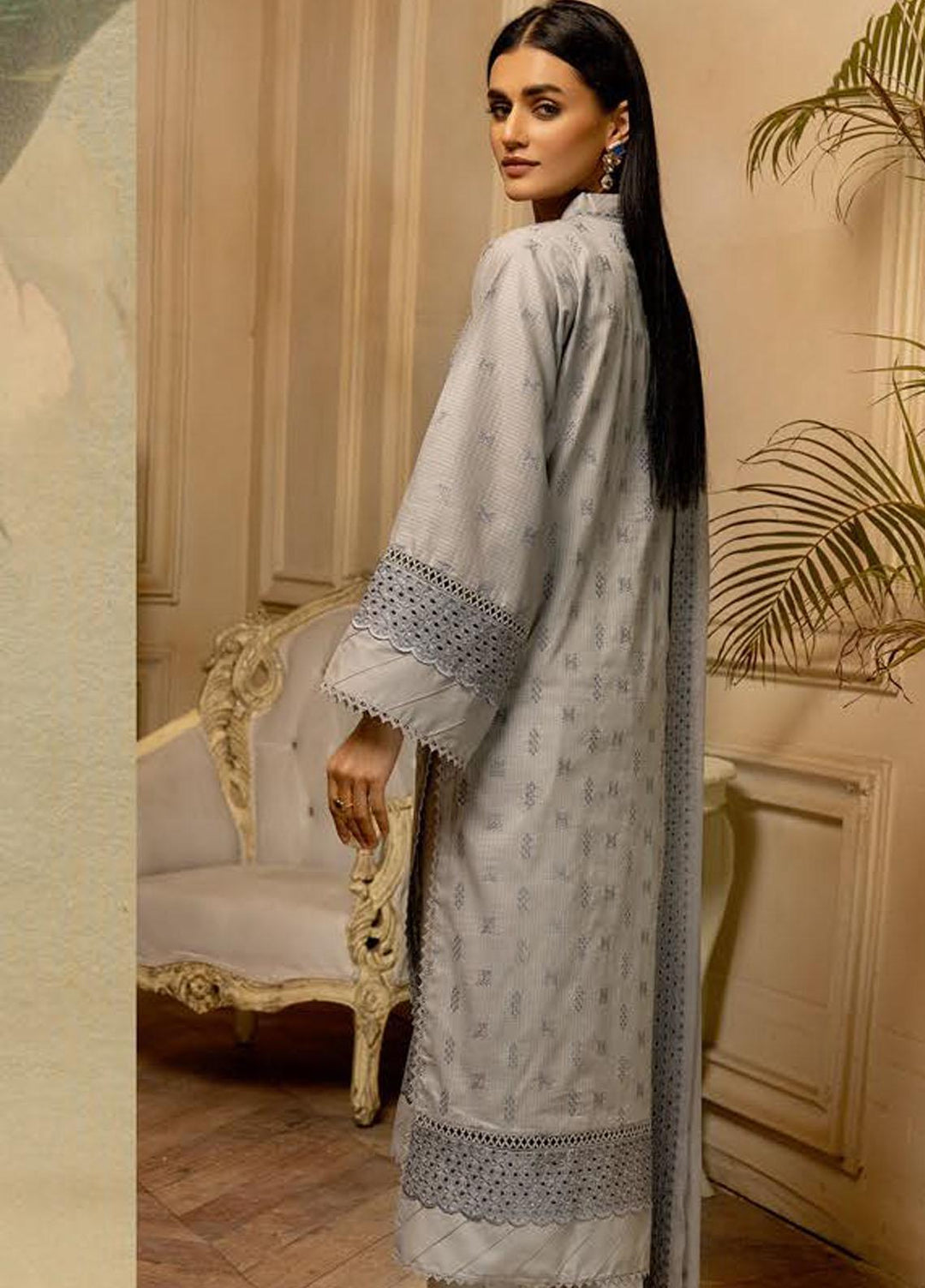 Bareeze By Aalaya Embroidered Lawn Suits Unstitched 3 Piece ALY23B-V3 D-8 - Luxury Summer Collection