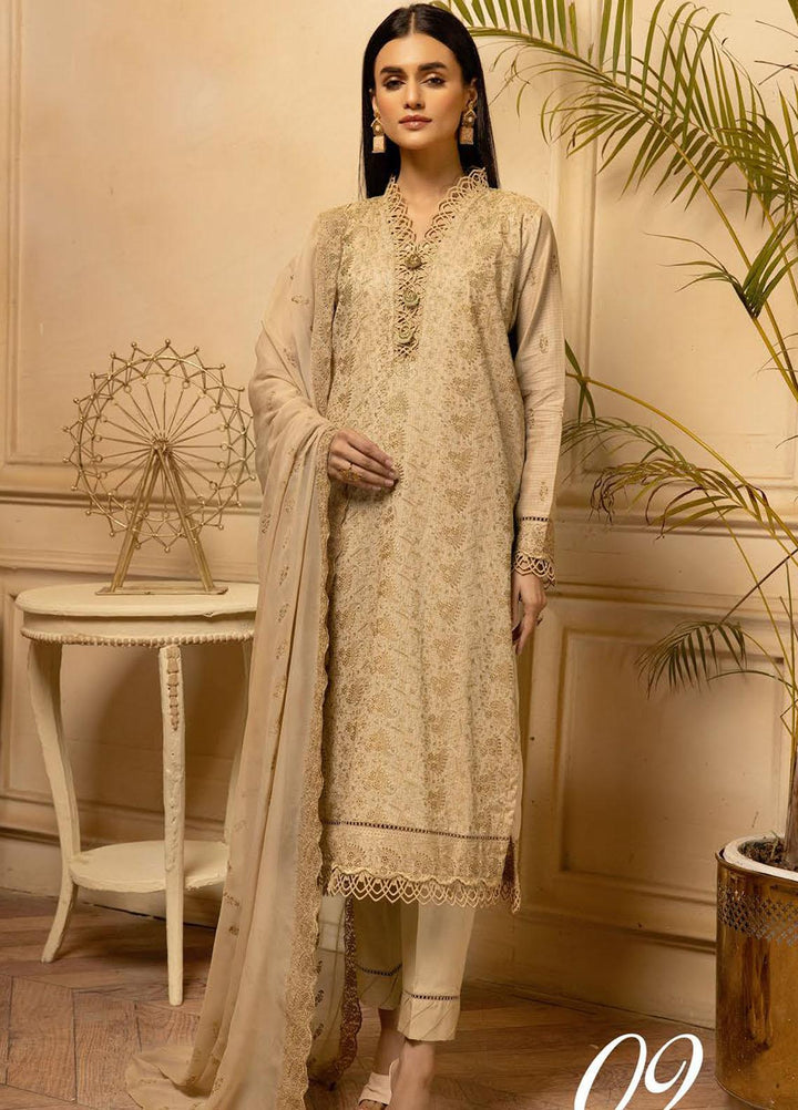 Bareeze By Aalaya Embroidered Lawn Suits Unstitched 3 Piece ALY23B-V3 D-9 - Luxury Summer Collection