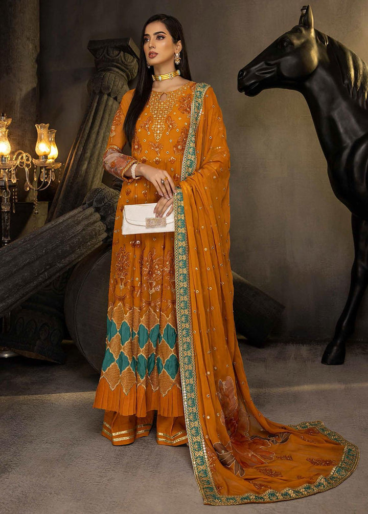 Barkha By Charizma Embroidered Chiffon Suits Unstitched 3 Piece CRZ23B CBK-02 - Premium Collection