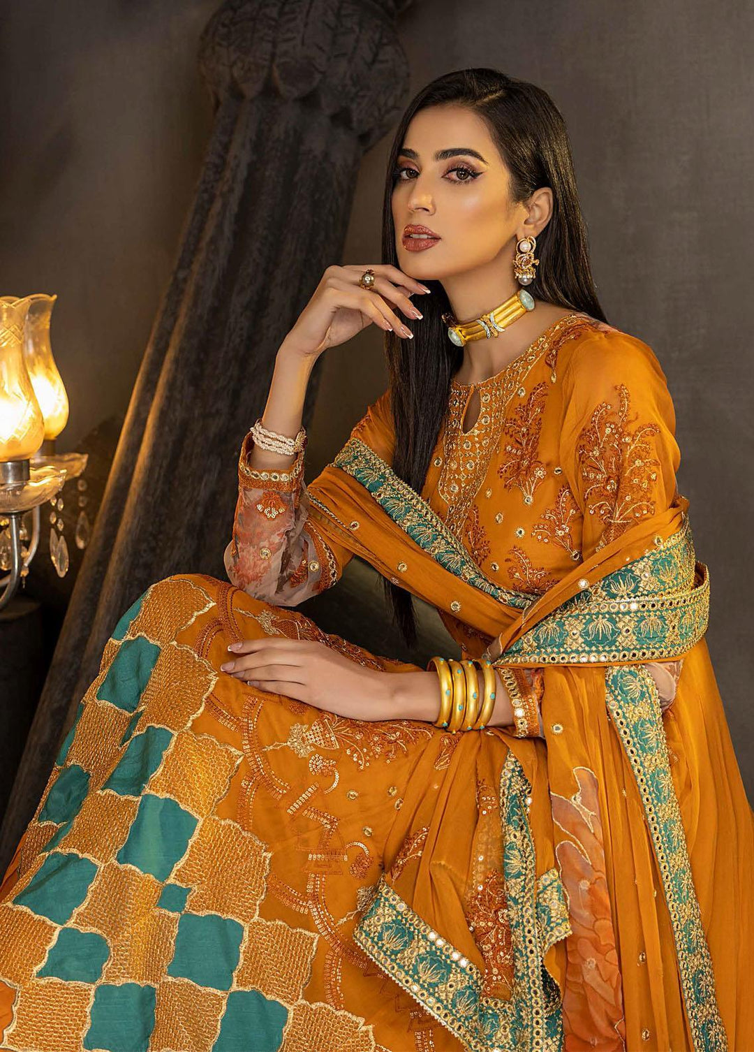 Barkha By Charizma Embroidered Chiffon Suits Unstitched 3 Piece CRZ23B CBK-02 - Premium Collection