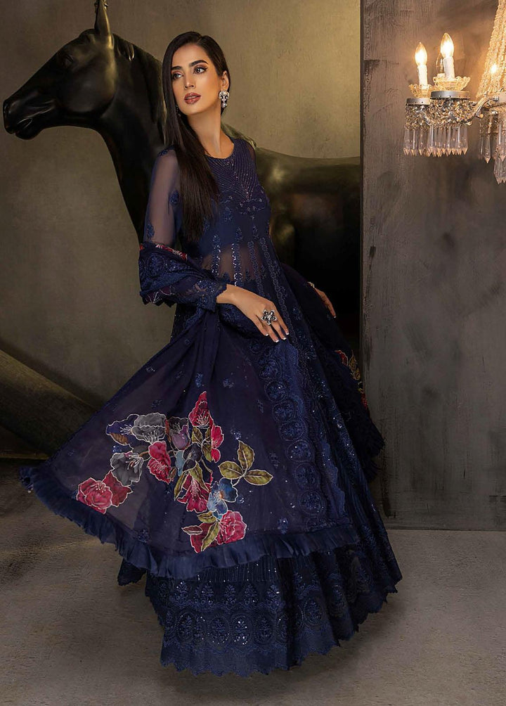 Barkha By Charizma Embroidered Chiffon Suits Unstitched 3 Piece CRZ23B CBK-04 - Premium Collection