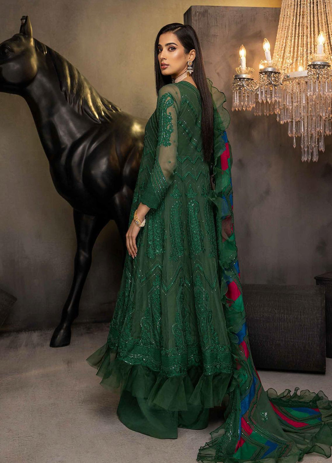 Barkha By Charizma Embroidered Chiffon Suits Unstitched 3 Piece CRZ23B CBK-06 - Premium Collection