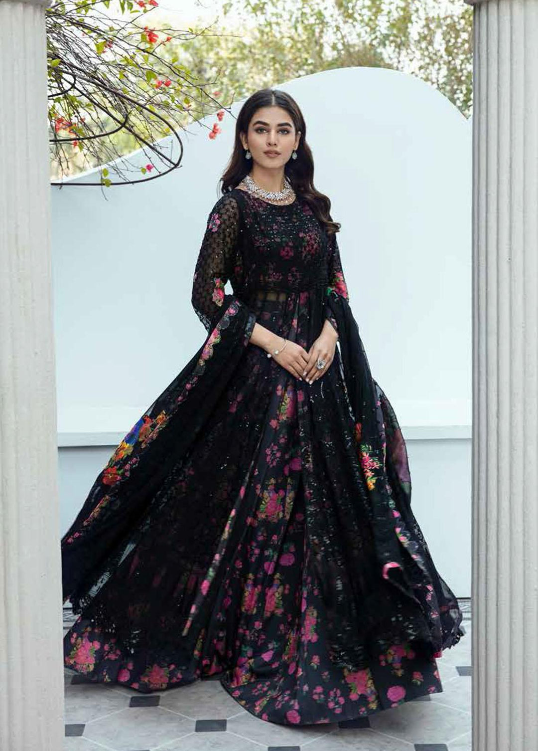 Barkha By Charizma Embroidered Chiffon Suits Unstitched 3 Piece CRZ23B CBK-07 - Premium Collection