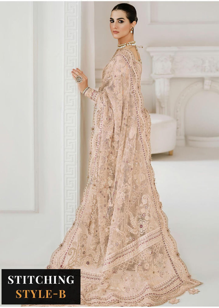 Baroque Embroidered Net Suits Unstitched 3 Piece BQU-CH10-D01 - Luxury Festive Tale