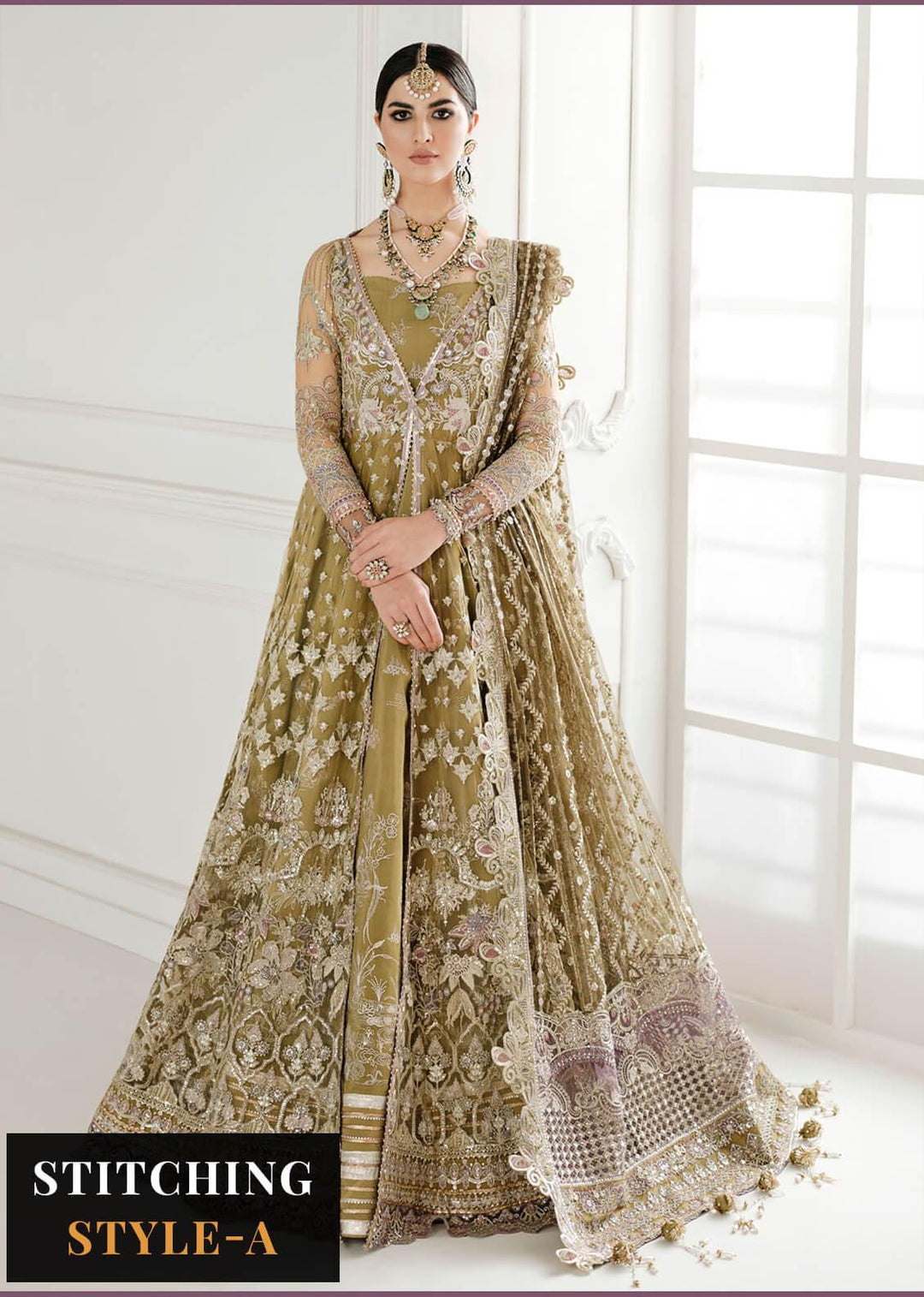 Baroque Embroidered Net Suits Unstitched 3 Piece BQU-CH10-D02 - Luxury Festive Tale