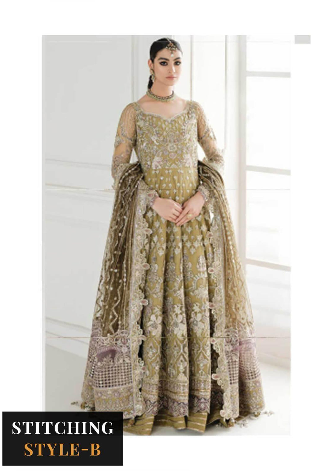 Baroque Embroidered Net Suits Unstitched 3 Piece BQU-CH10-D02 - Luxury Festive Tale
