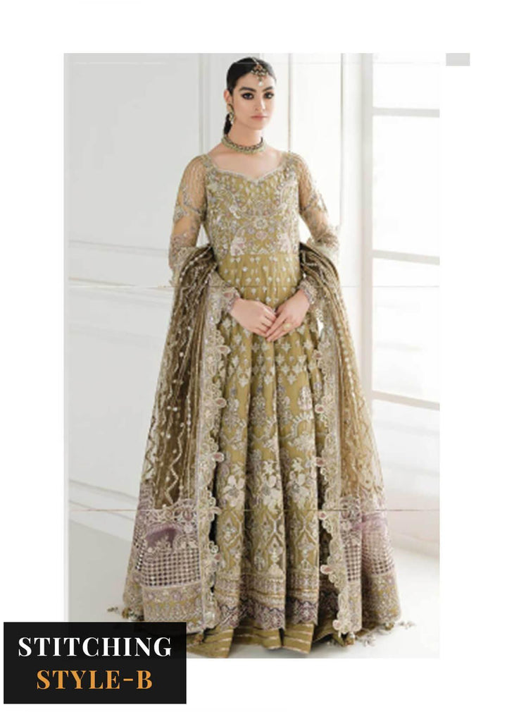 Baroque Embroidered Net Suits Unstitched 3 Piece BQU-CH10-D02 - Luxury Festive Tale