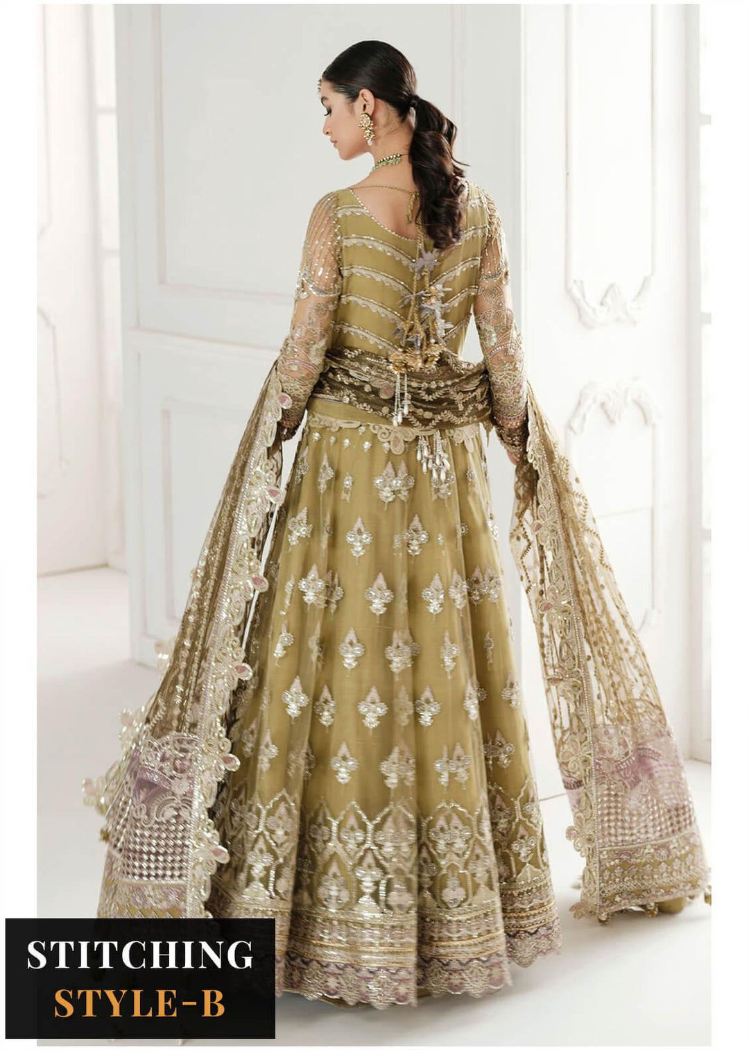 Baroque Embroidered Net Suits Unstitched 3 Piece BQU-CH10-D02 - Luxury Festive Tale