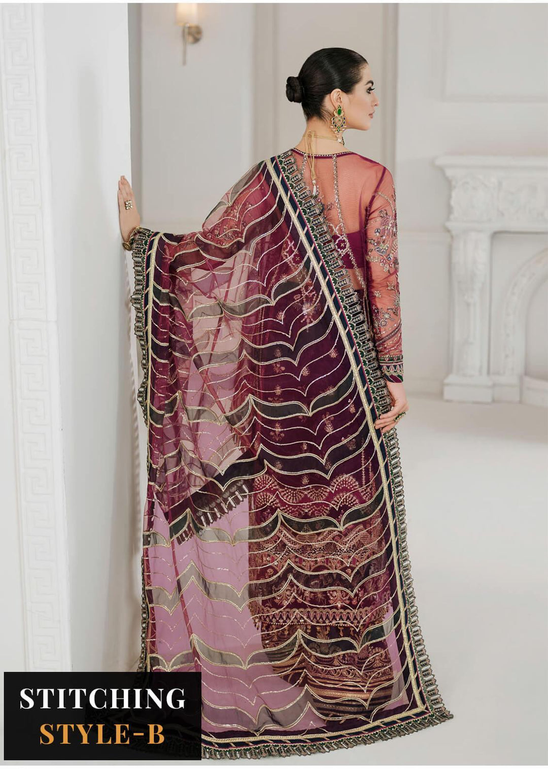 Chantelle by Baroque Unstitched Embroidered Net 3 Piece Suit BQ26UCF CH10-D03 - Festive Collection