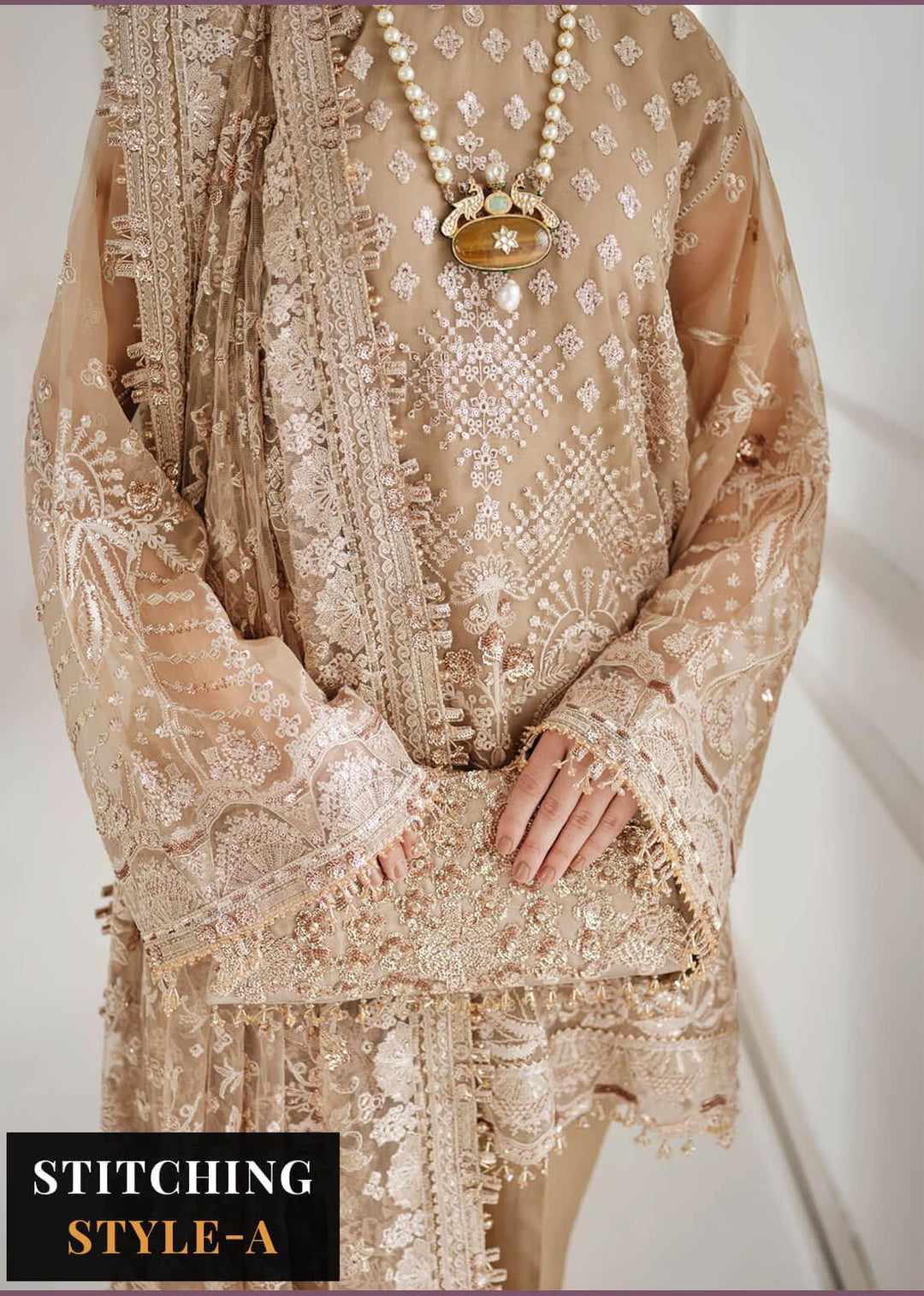 Baroque Embroidered Chiffon Suits Unstitched 3 Piece BQU-CH10-D04 - Luxury Festive Tale