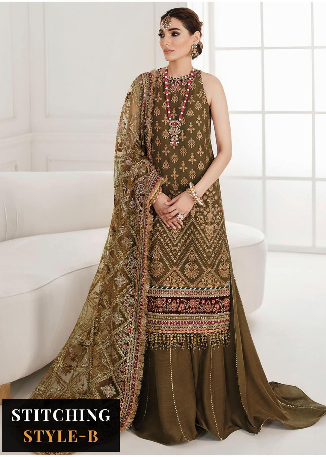 Baroque Embroidered Chiffon Suits Unstitched 3 Piece BQU-CH10-D06 - Luxury Festive Tale