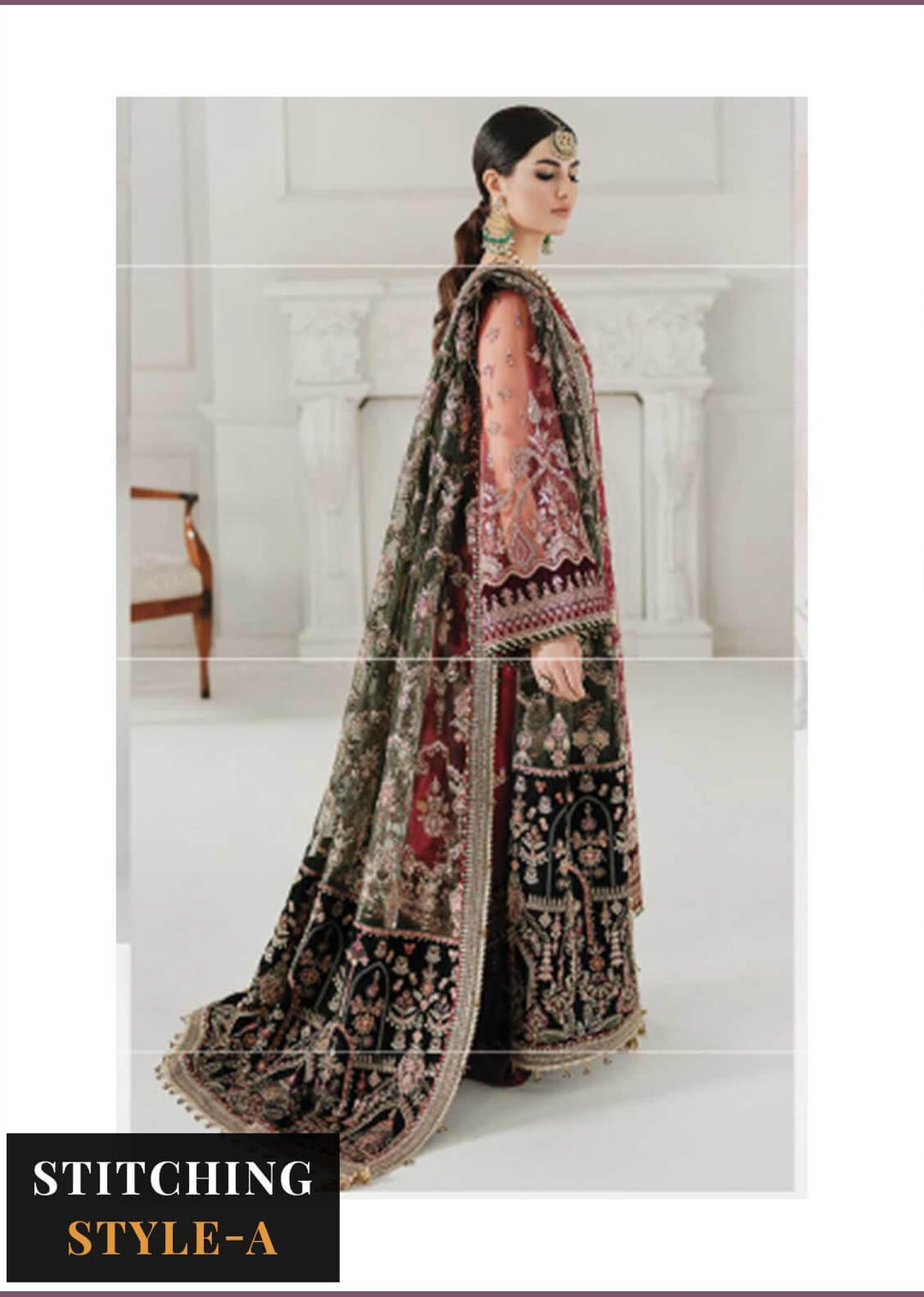 Baroque Embroidered Net Suits Unstitched 3 Piece BQU-CH10-D07 - Luxury Festive Tale