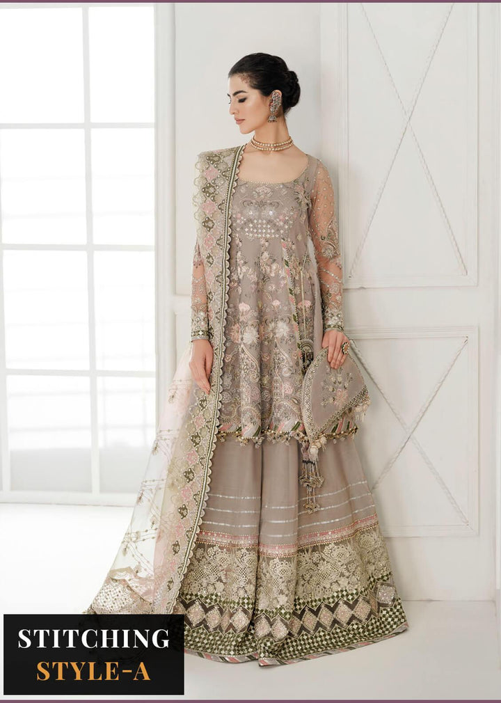 Baroque Embroidered Net Suits Unstitched 3 Piece BQU-CH10-D08 - Luxury Festive Tale