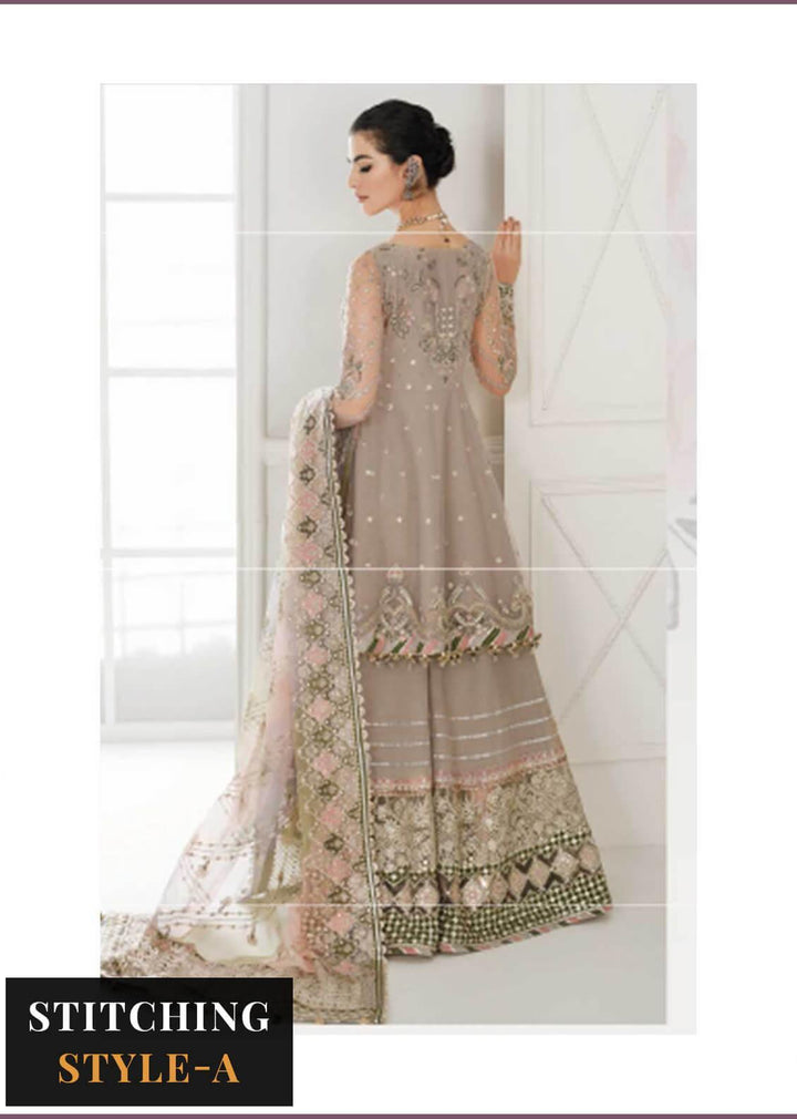 Baroque Embroidered Net Suits Unstitched 3 Piece BQU-CH10-D08 - Luxury Festive Tale