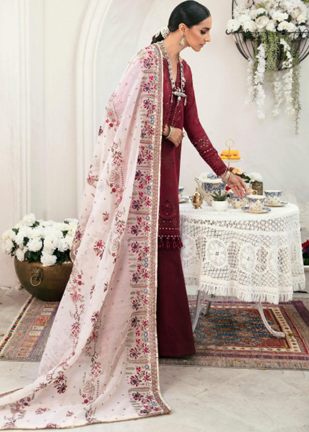 Baroque Embroidered Lawn Suit Unstitched 3 Piece BQ22E BQU-BL08-D01 - Eid Collection