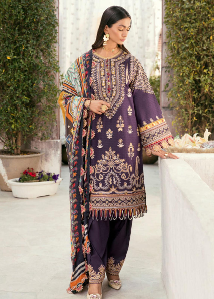 Baroque Embroidered Lawn Suit Unstitched 3 Piece BQ22E BQU-BL08-D04 - Eid Collection
