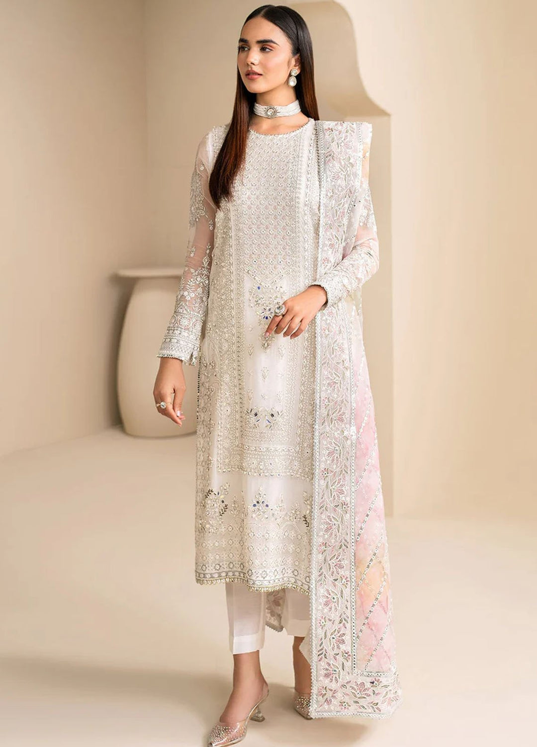 Chantelle by Baroque Unstitched Embroidered Chiffon 3 Piece Suit BQ26UCF UF-623 - Festive Collection
