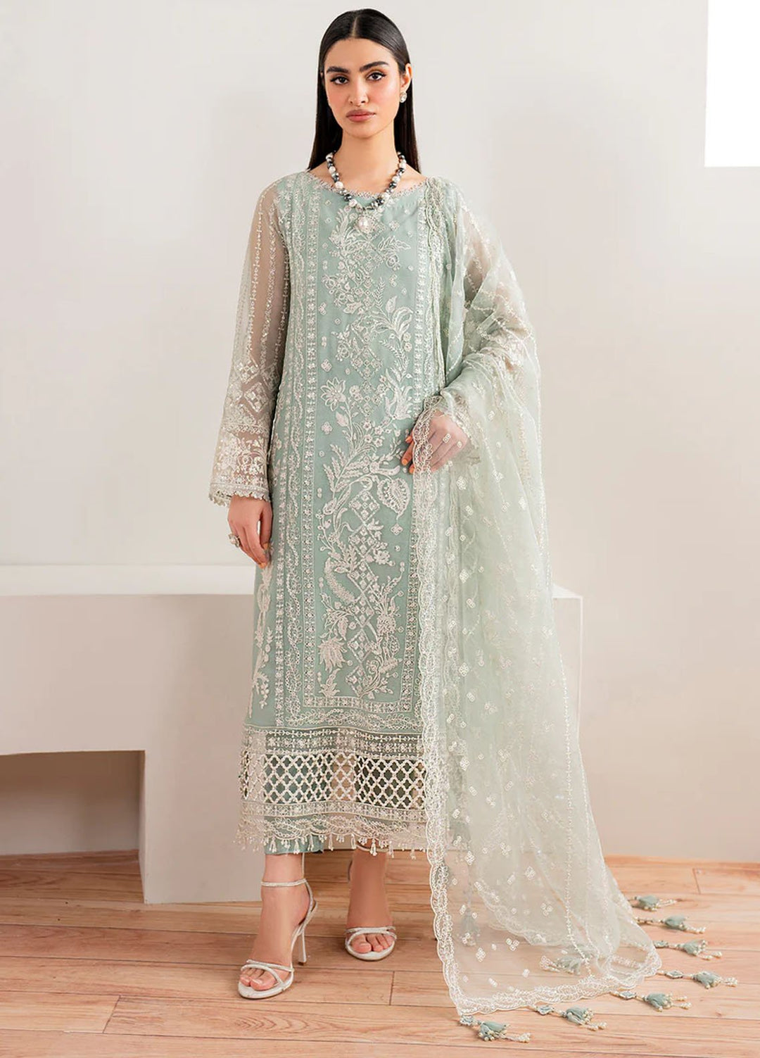 Baroque Embroidered Chiffon Suits Unstitched 3 Piece BQ25EF UF-680 - Formals Collection