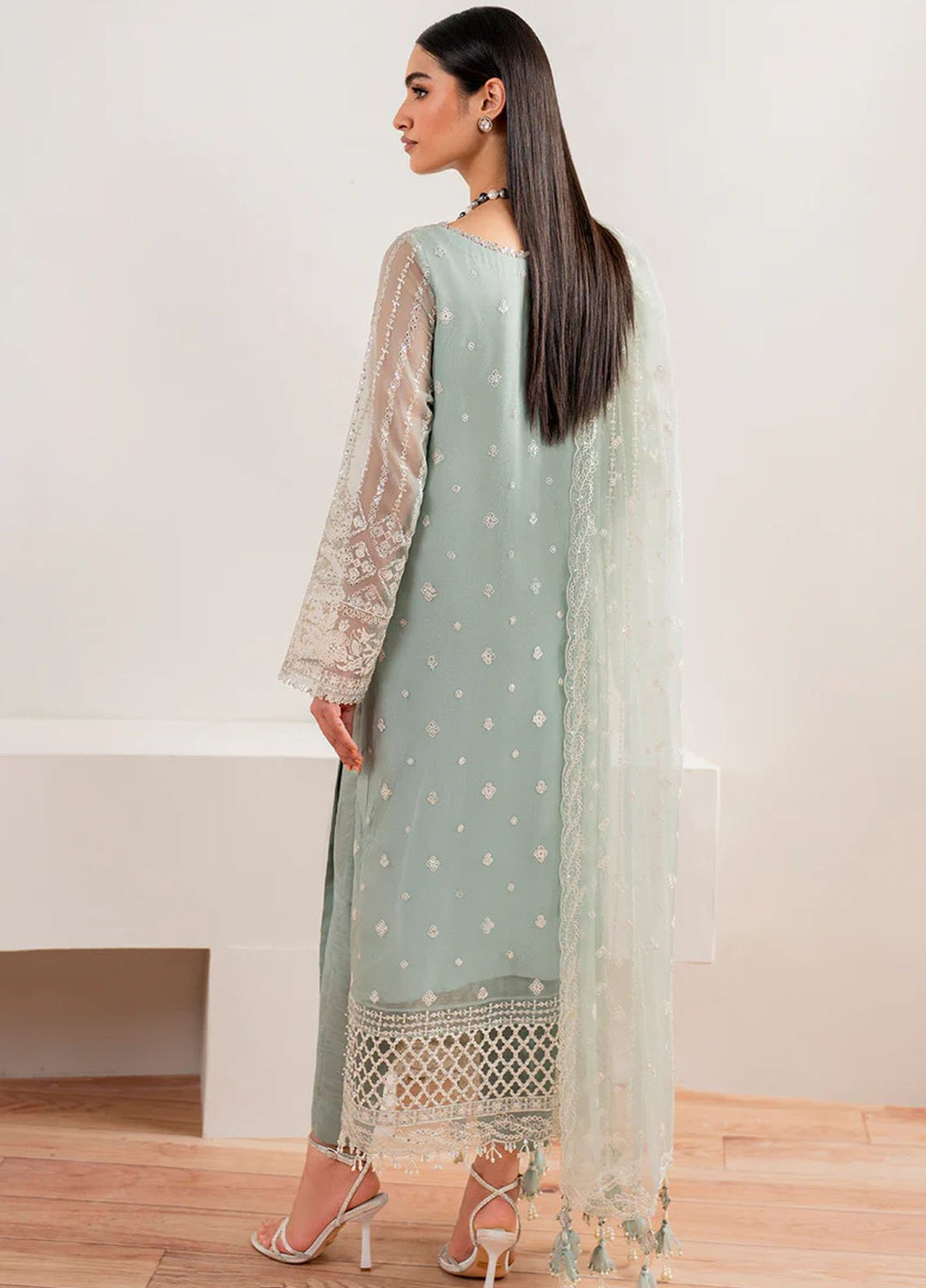 Baroque Embroidered Chiffon Suits Unstitched 3 Piece BQ25EF UF-680 - Formals Collection