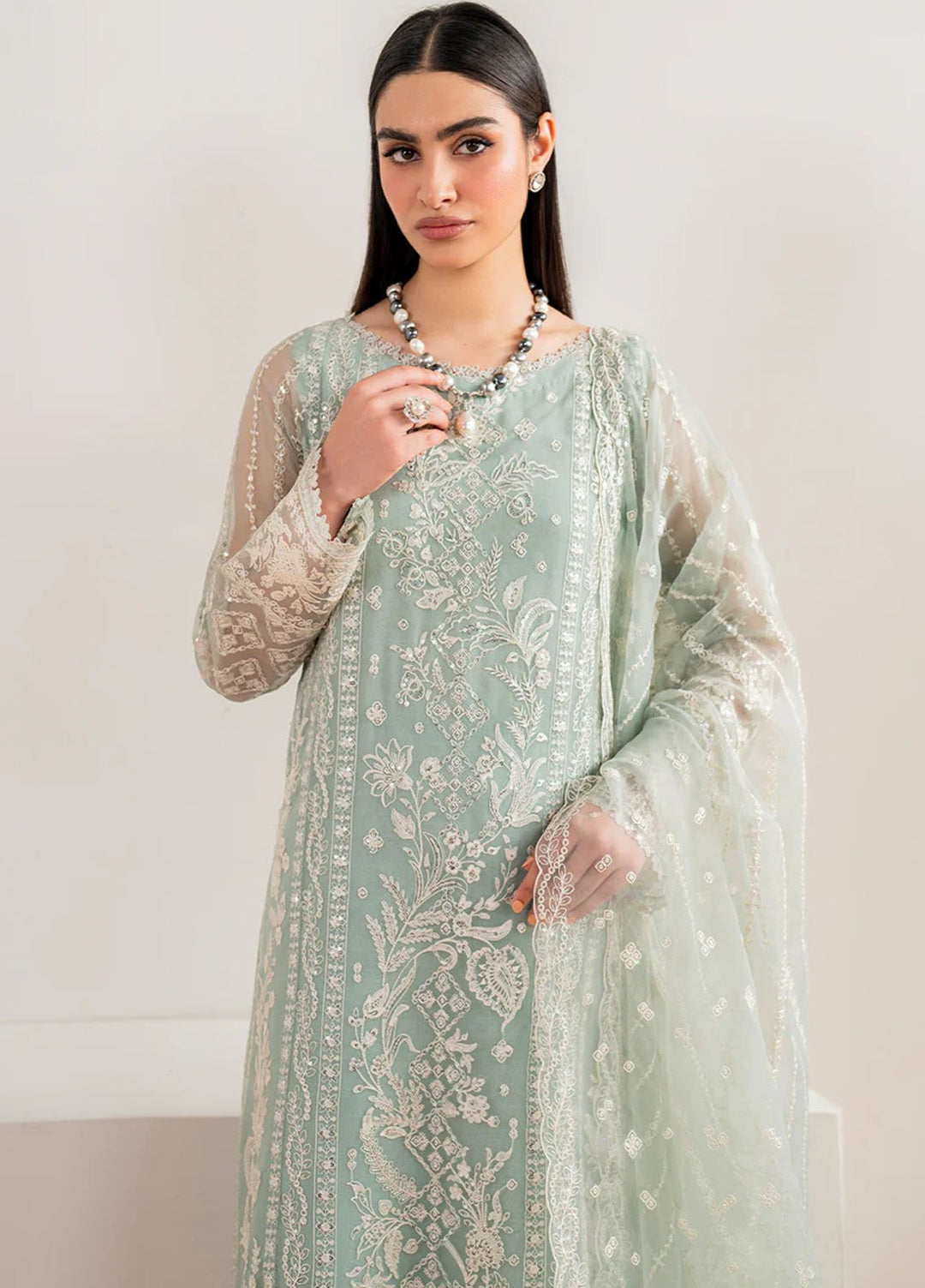 Baroque Embroidered Chiffon Suits Unstitched 3 Piece BQ25EF UF-680 - Formals Collection