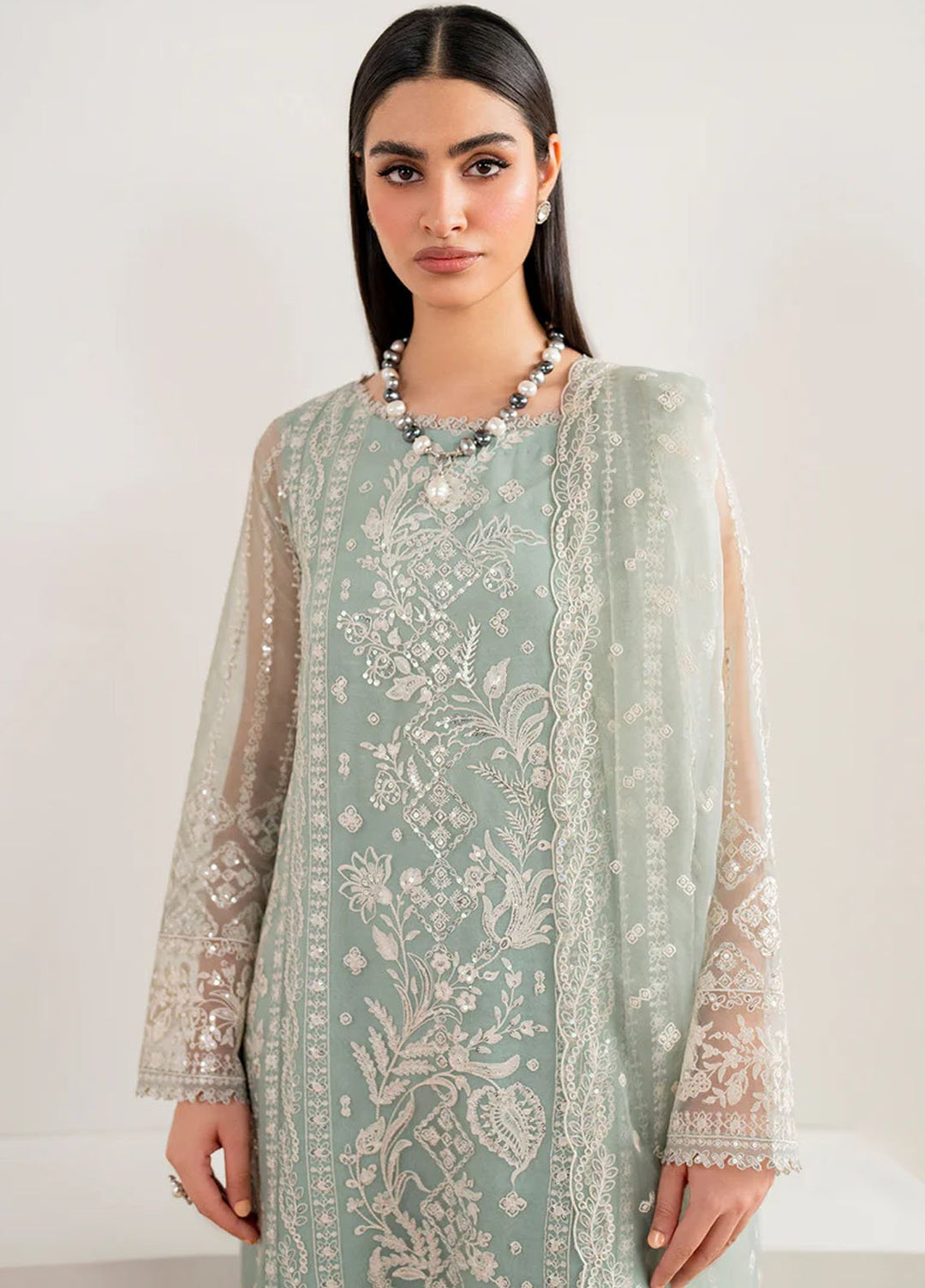 Baroque Embroidered Chiffon Suits Unstitched 3 Piece BQ25EF UF-680 - Formals Collection
