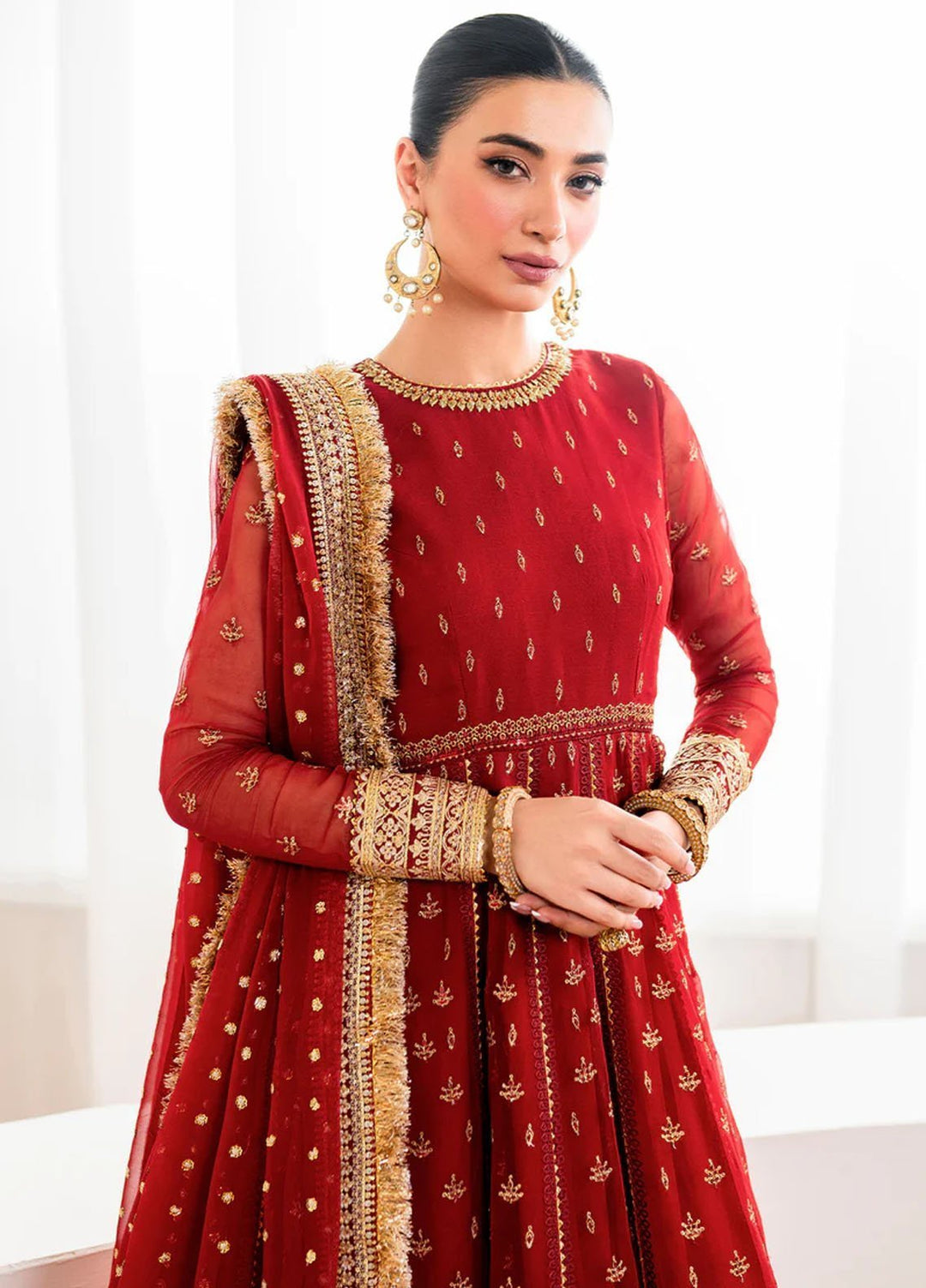 Baroque Embroidered Chiffon Suits Unstitched 3 Piece BQ25EF UF-688 - Formals Collection