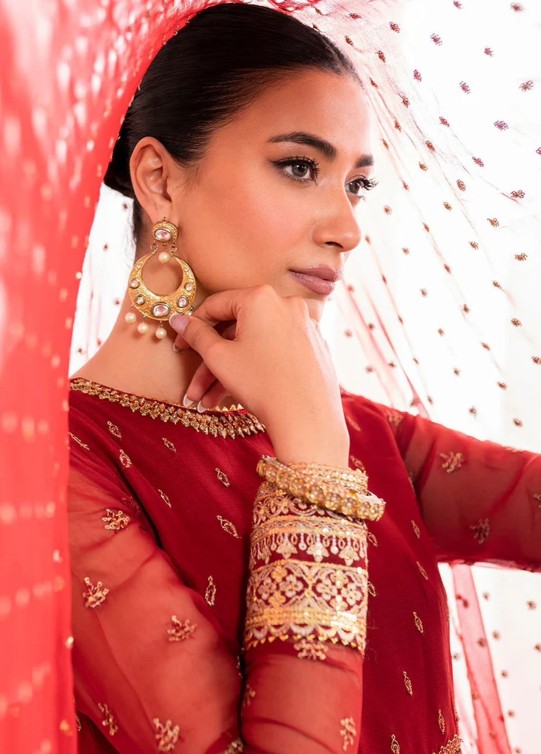 Baroque Embroidered Chiffon Suits Unstitched 3 Piece BQ25EF UF-688 - Formals Collection