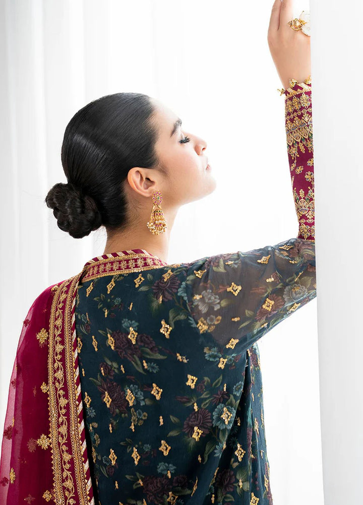 Baroque Embroidered Unstitched Chiffon 3 Piece Suits BQ25UF UF-689 - Festive Collection