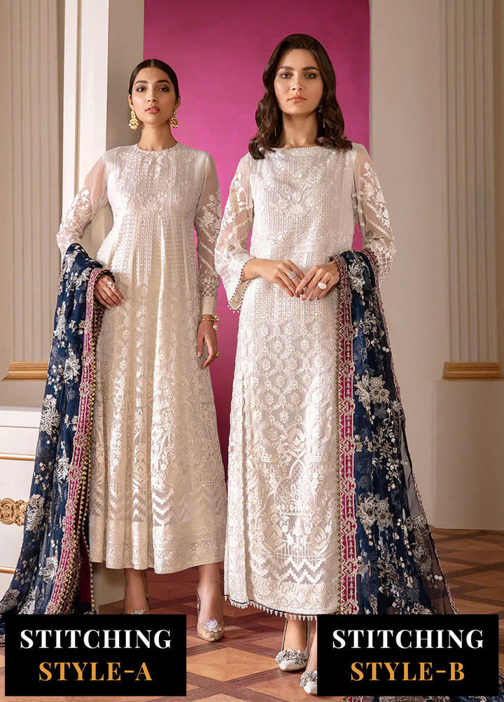 Baroque Embroidered Chiffon Suits Unstitched 3 Piece BQ25UF Glaze - Formals Collection