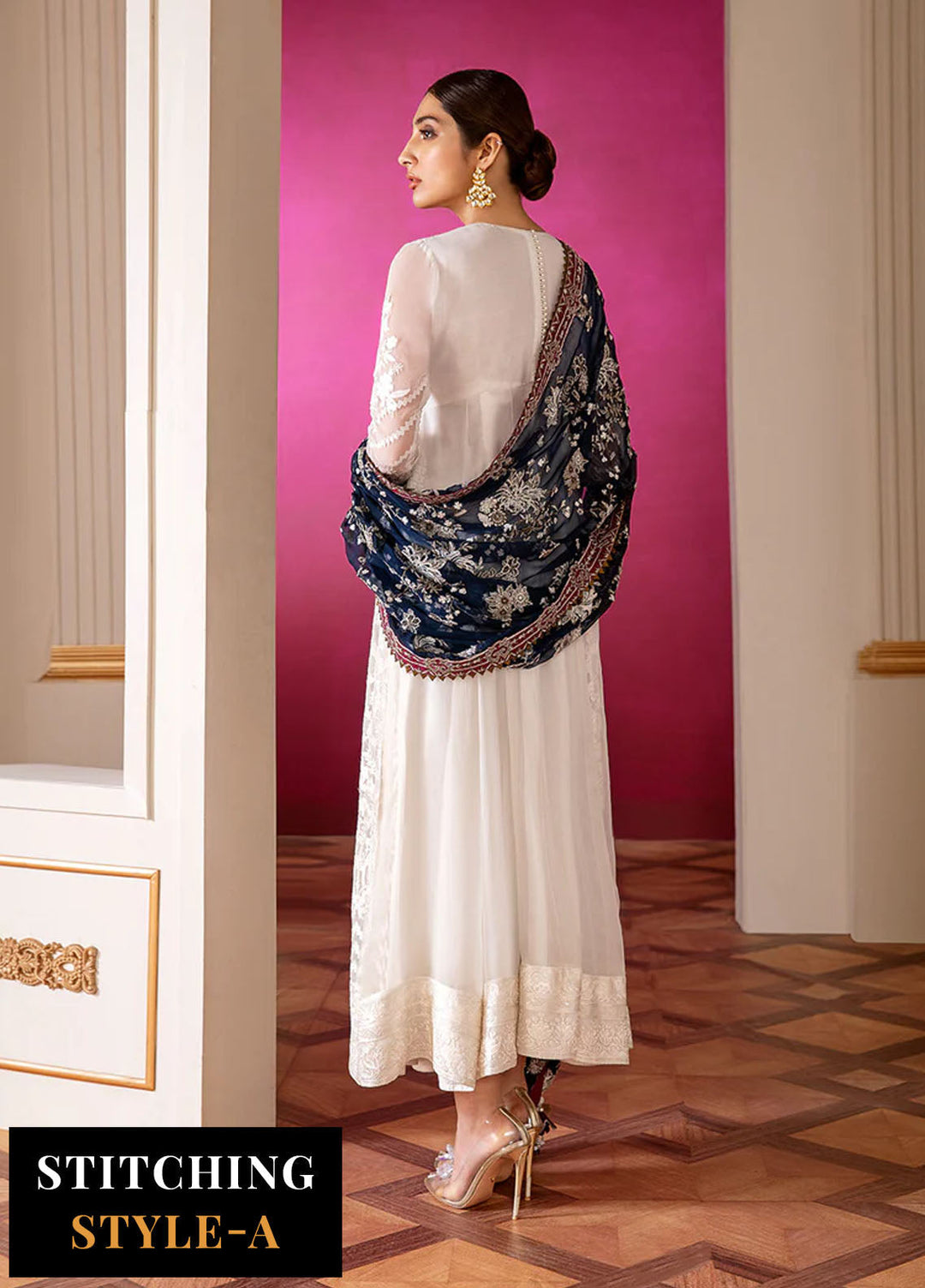 Baroque Embroidered Chiffon Suits Unstitched 3 Piece BQ25UF Glaze - Formals Collection