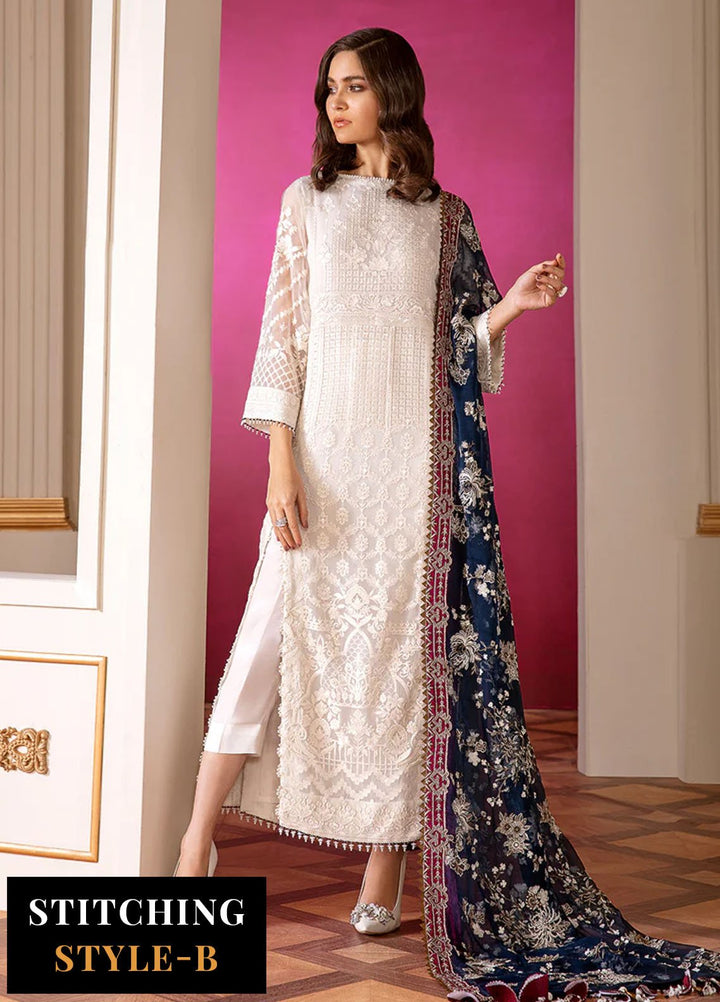 Baroque Embroidered Chiffon Suits Unstitched 3 Piece BQ25UF Glaze - Formals Collection