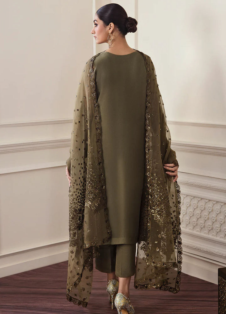 Baroque Embroidered Chiffon Suits Unstitched 3 Piece BQ25UF PR- D295 - Formals Collection