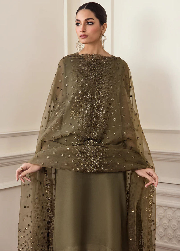 Baroque Embroidered Chiffon Suits Unstitched 3 Piece BQ25UF PR- D295 - Formals Collection