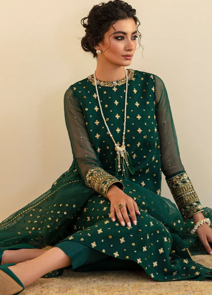 Baroque Embroidered Chiffon Suits Unstitched 3 Piece BQ25UF PR- D395 - Formals Collection
