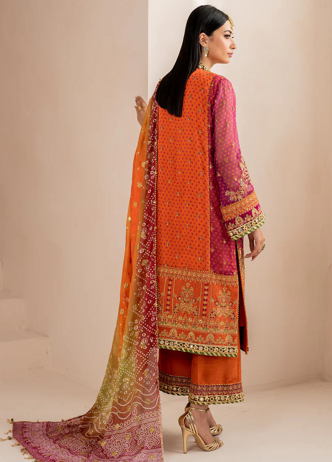 Baroque Embroidered Unstitched Chiffon 3 Piece Suits BQ25UF UF-706 - Festive Collection