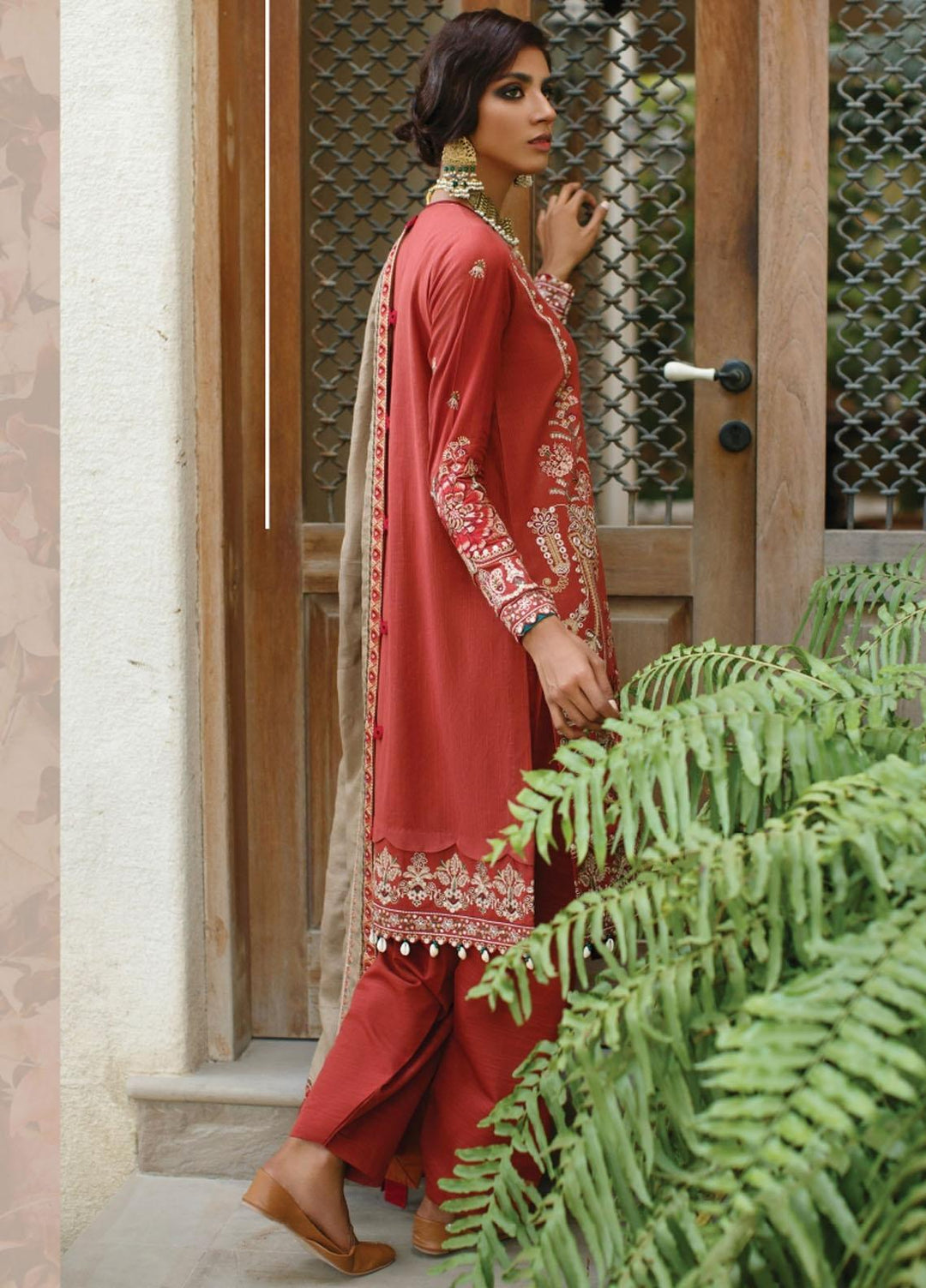 Baroque Embroidered Khaddar Suits Unstitched 3 Piece BQ21KW 07- SANDY - Winter Collection