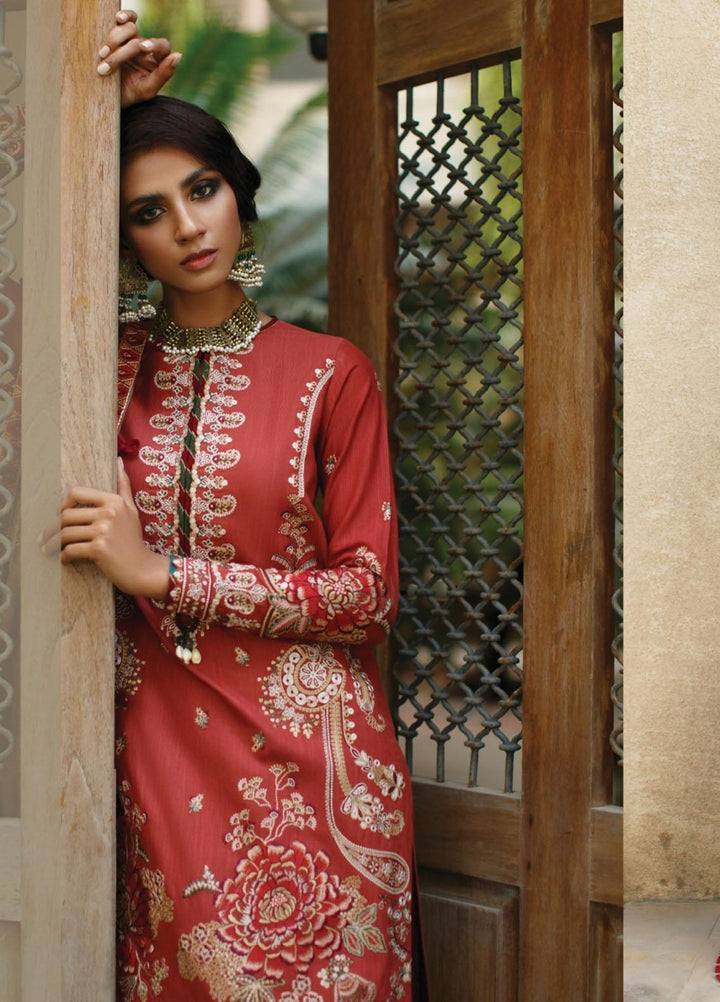 Baroque Embroidered Khaddar Suits Unstitched 3 Piece BQ21KW 07- SANDY - Winter Collection