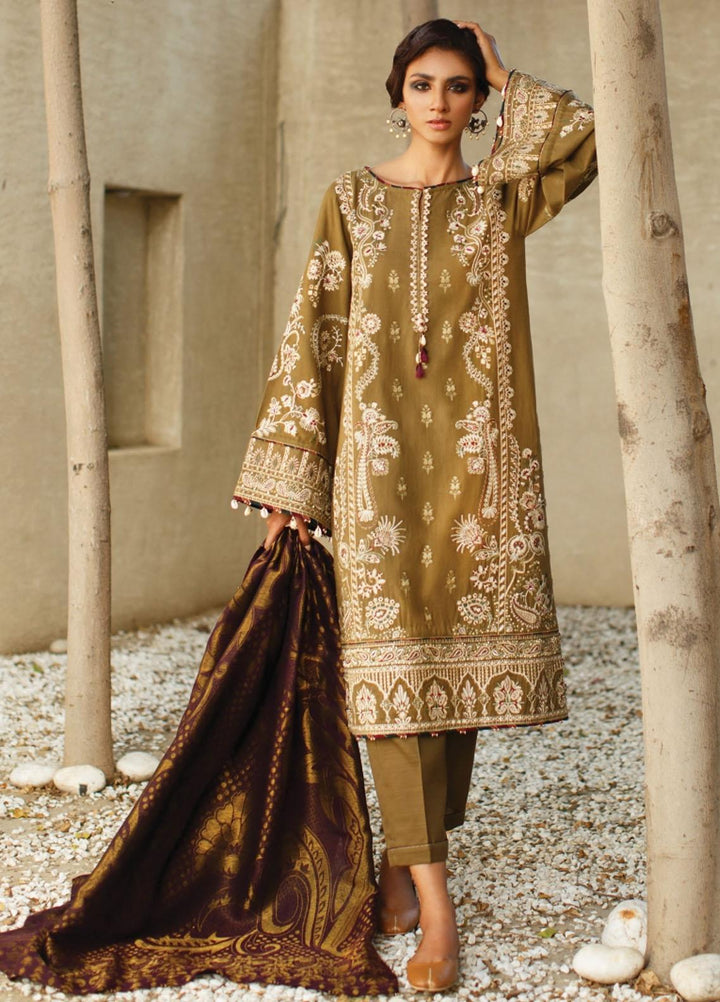 Baroque Embroidered Khaddar Suits Unstitched 3 Piece BQ21KW 10- SYCAMORA - Winter Collection