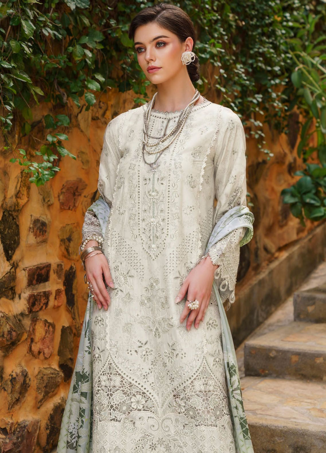 Baroque Embroidered Lawn Suits Unstitched 3 Piece BQ24SL D-01 - Summer Collection