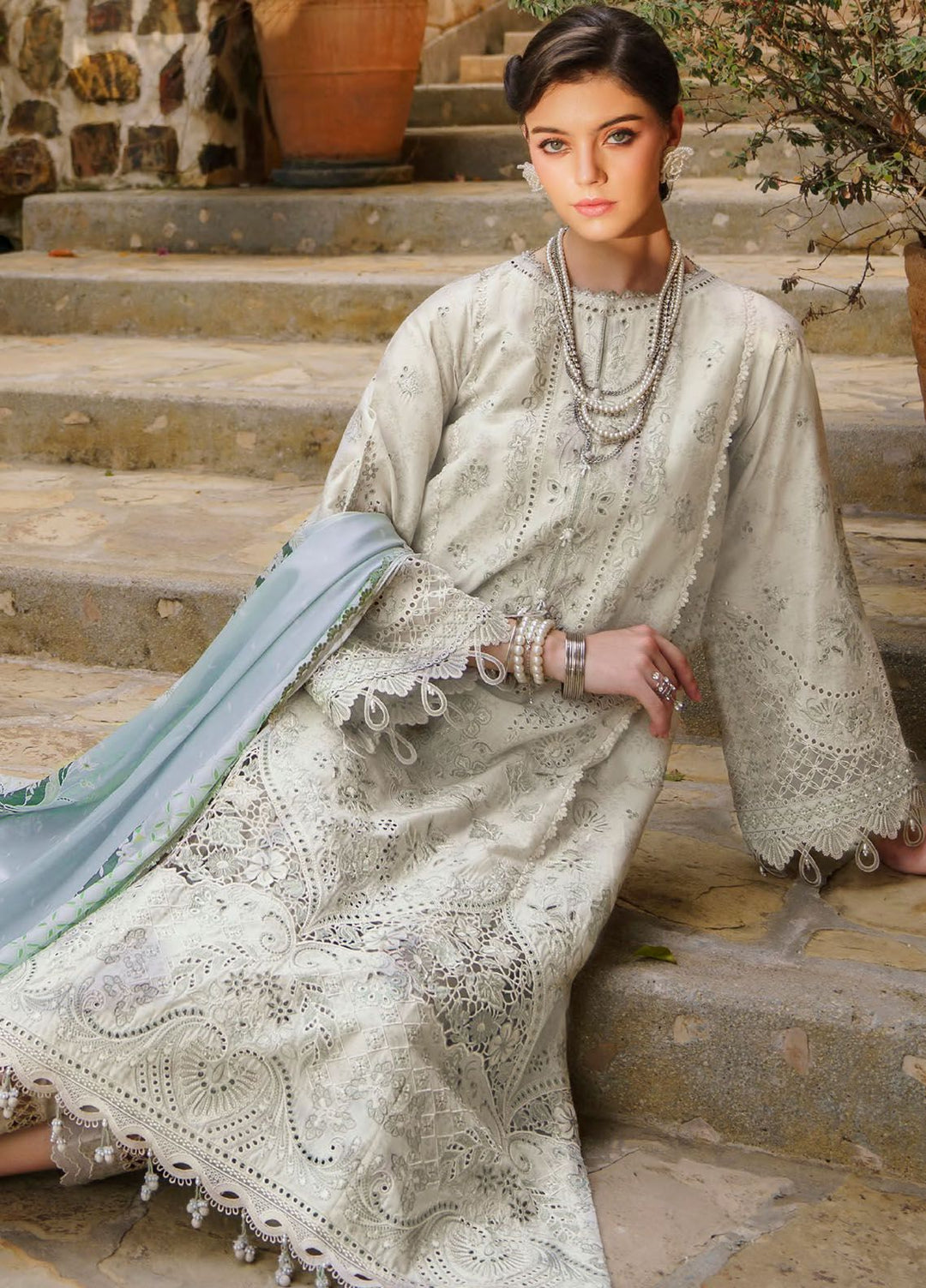 Baroque Embroidered Lawn Suits Unstitched 3 Piece BQ24SL D-01 - Summer Collection