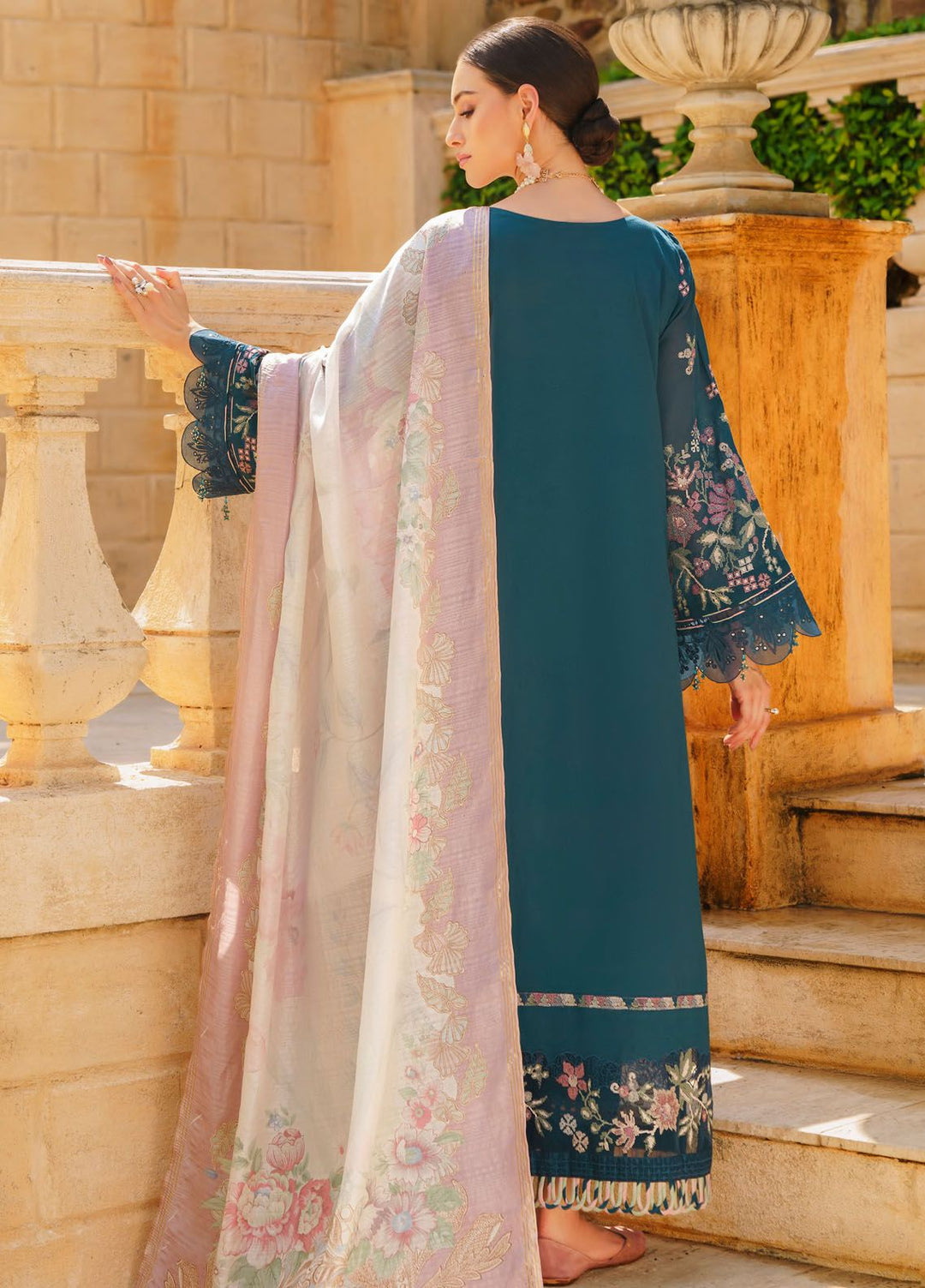 Baroque Embroidered Lawn Suits Unstitched 3 Piece BQ24SL D-02 - Summer Collection