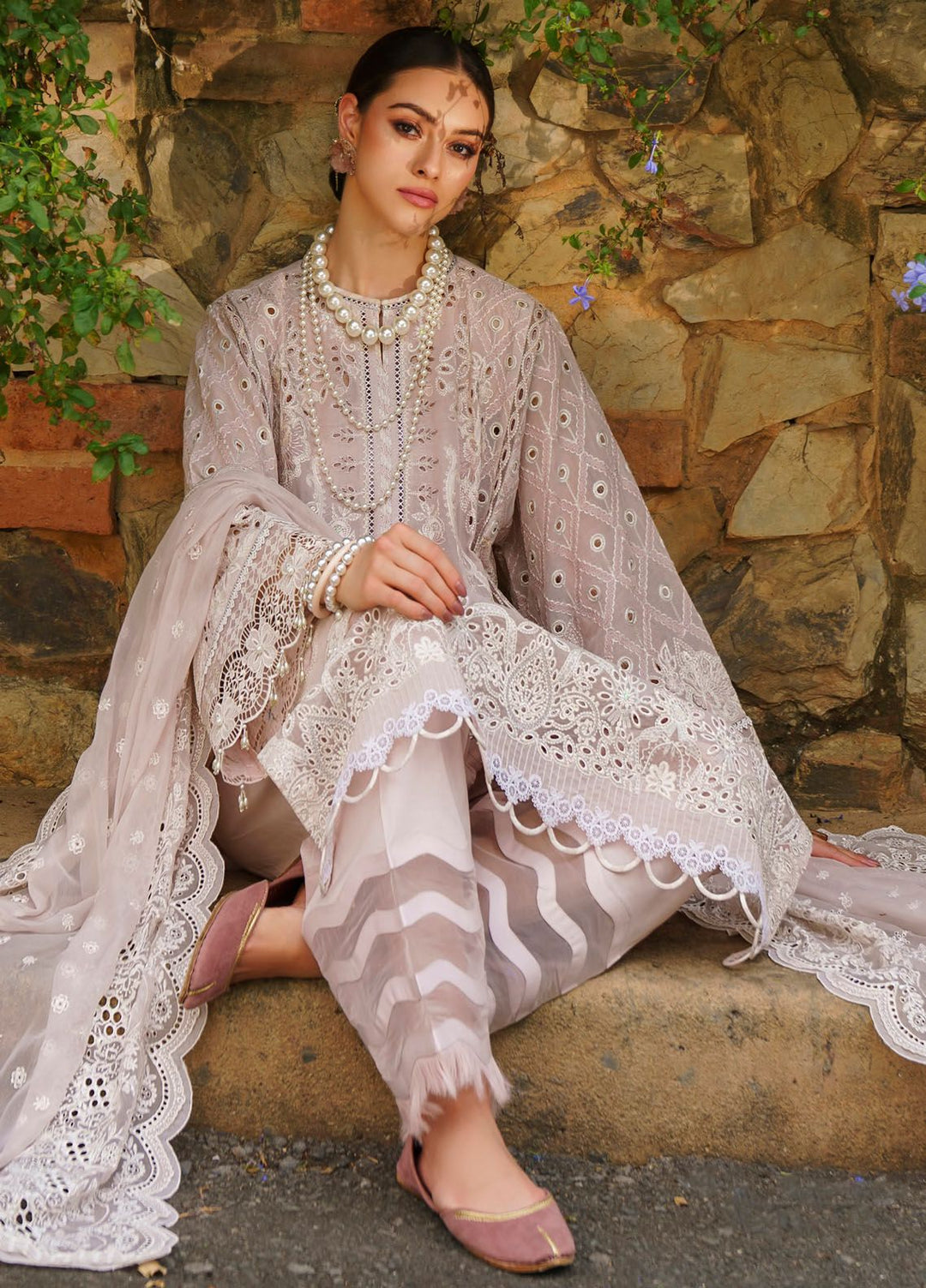 Baroque Embroidered Lawn Suits Unstitched 3 Piece BQ24SL D-03 - Summer Collection