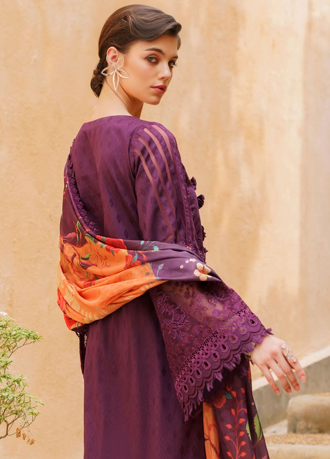 Baroque Embroidered Lawn Suits Unstitched 3 Piece BQ24SL D-04 - Summer Collection