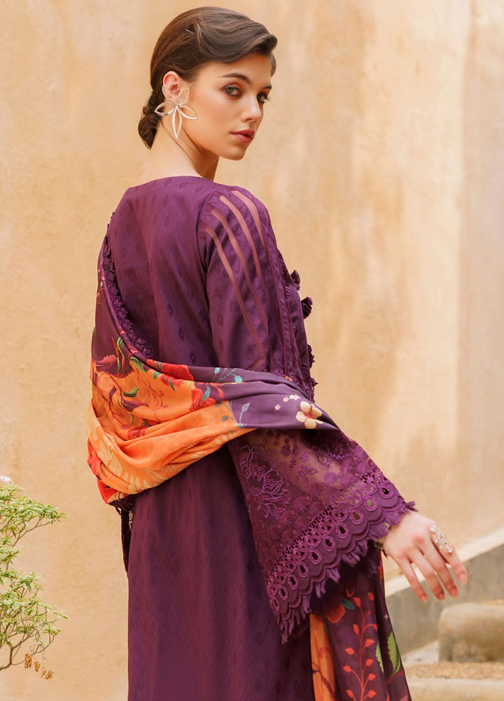 Baroque Embroidered Lawn Suits Unstitched 3 Piece BQ24SL D-04 - Summer Collection