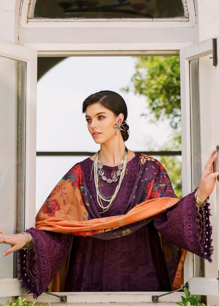 Baroque Embroidered Lawn Suits Unstitched 3 Piece BQ24SL D-04 - Summer Collection