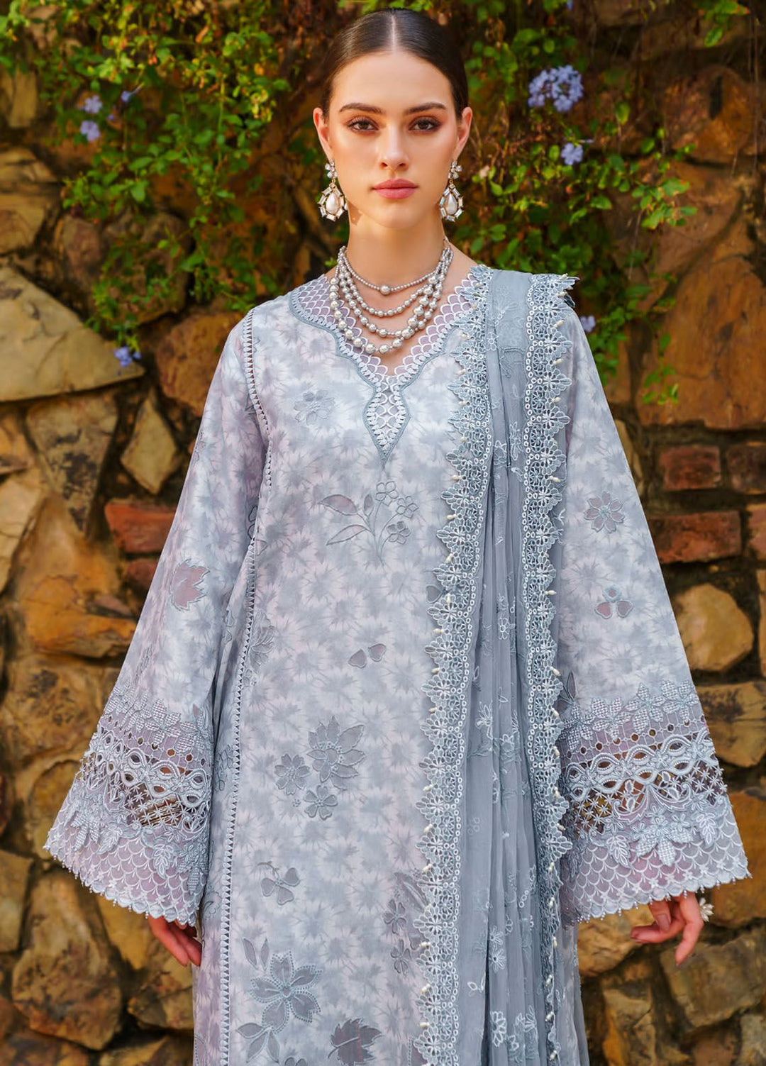 Baroque Embroidered Lawn Suits Unstitched 3 Piece BQ24SL D-05 - Summer Collection